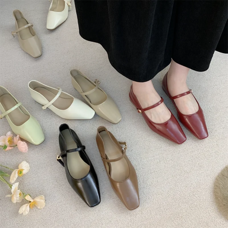 Spring Square Toe Ballet Shoes Fashion Low Heel Mary Jane Shoes Silver Shallow Buckle Soft Sole Shoes
Spring Square Toe Ballet Shoes Fashion Low Heel Mary Jane Shoes Silver Shallow Buckle Soft Sole Shoes