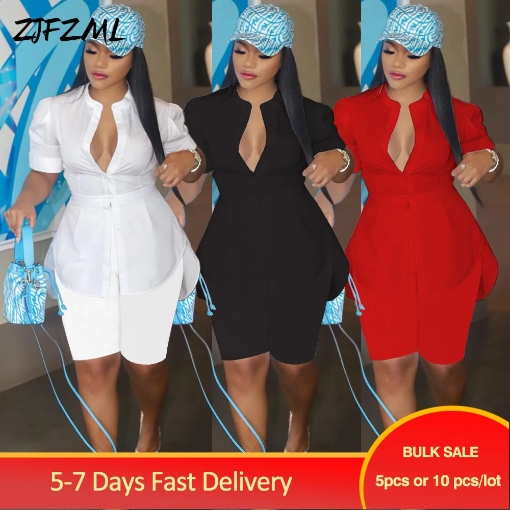 Bulk Items Wholesale Lots Women Blouse and Short Sweatsuits Office Lady Short Sleeve Button Down Tops+pencil Pant Two Piece Sets
Bulk Items Wholesale Lots Women Blouse and Short Sweatsuits Office Lady Short Sleeve Button Down Tops+pencil Pant Two Piece Sets