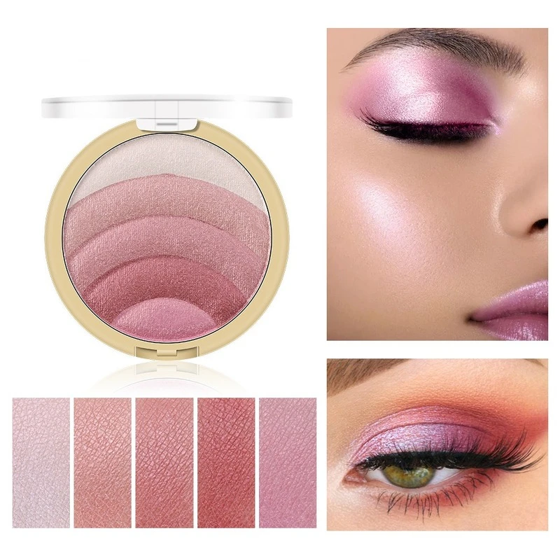5-color Rainbow Highlight Eye Shadow Pink Eye Makeup Lazy Blush Lasting Natural 
5-color Rainbow Highlight Eye Shadow Pink Eye Makeup Lazy Blush Lasting Natural