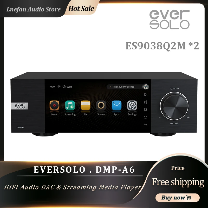 

Eversolo DMP-A6 сетевой плеер ES9038Q2M * 2 DAC USB XMOS316 Hifi аудио WiFi потоковый медиаплеер DSD512 768 кГц Bluetooth LDAC