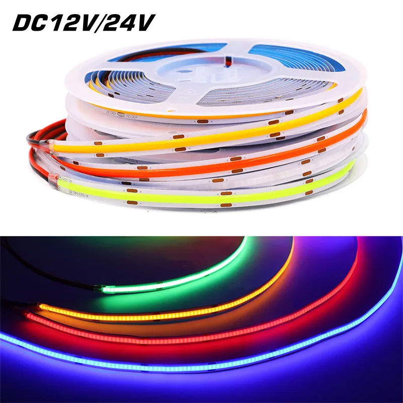 FCOB LED Strip Light DC12V 24V High Density Flexibl COB Strip Lamp 336 400 480 Linear LED Lighting Indoor DIY Colorful Ribbon
FCOB LED Strip Light DC12V 24V High Density Flexibl COB Strip Lamp 336 400 480 Linear LED Lighting Indoor DIY Colorful Ribbon