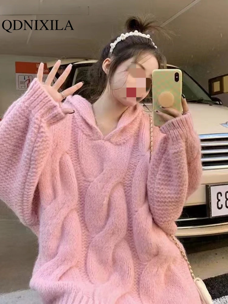 Women's Sweater 2023 Autumn Winter Korean Style Clothes for Women Knitted Commuting Lazy Loose Hooded Pullover Long Sleeve Tops
Women's Sweater 2023 Autumn Winter Korean Style Clothes for Women Knitted Commuting Lazy Loose Hooded Pullover Long Sleeve Tops
