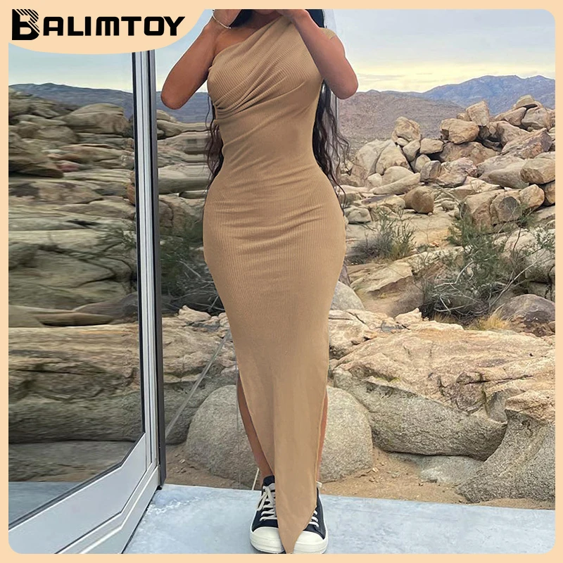 Sexy Maxi Dress Women Elegant Inclined Shoulder Side Split Bodycon Birthday Party Club Dresses 2022 Summer Sleeveless Black Robe
Sexy Maxi Dress Women Elegant Inclined Shoulder Side Split Bodycon Birthday Party Club Dresses 2022 Summer Sleeveless Black Robe