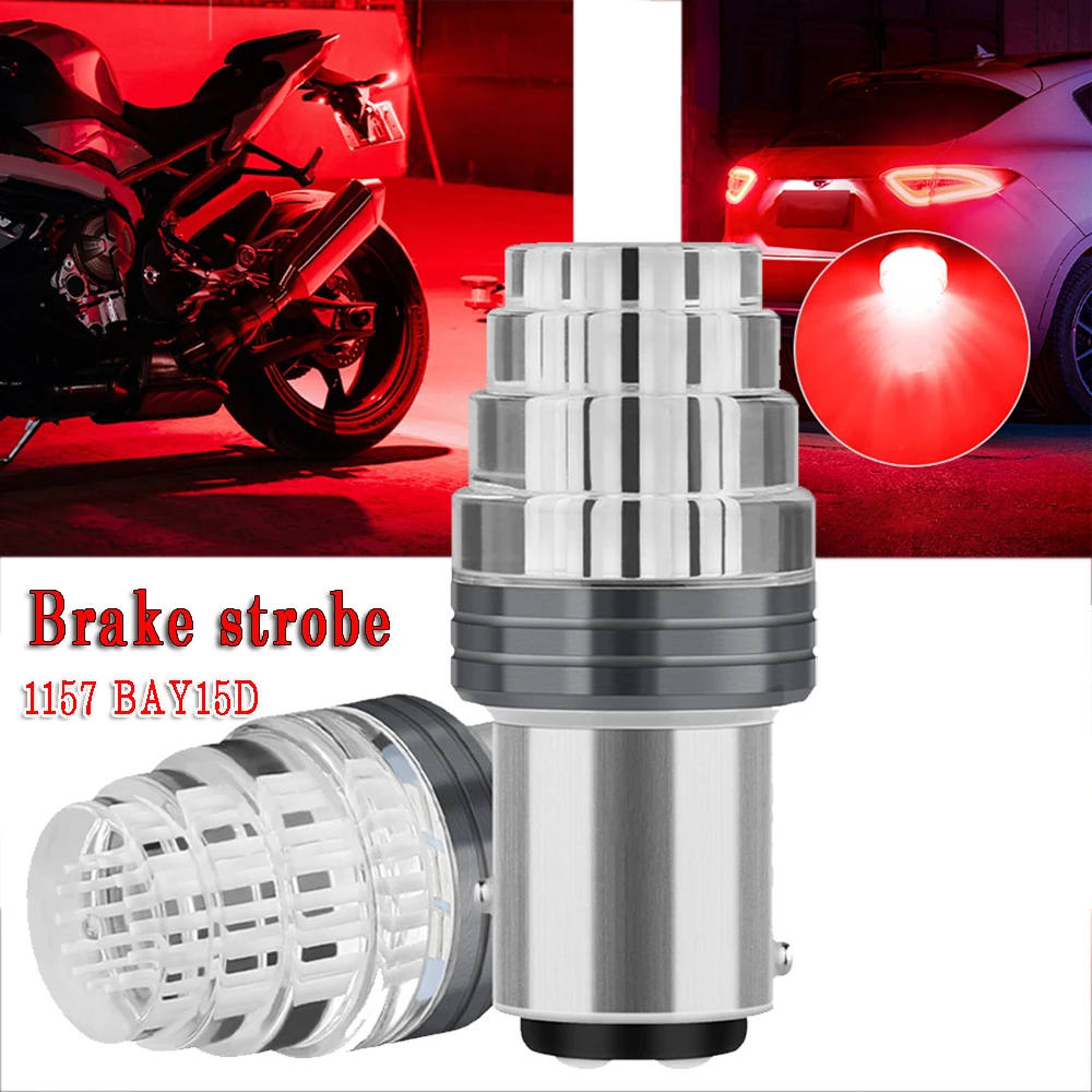 2pcs Red Car LED Brake Strobe Stop Turn Signal Lamp Tail Light Bulbs 1157 2057 BAY15D 2835-SMD Flashing Brake Lights
2pcs Red Car LED Brake Strobe Stop Turn Signal Lamp Tail Light Bulbs 1157 2057 BAY15D 2835-SMD Flashing Brake Lights