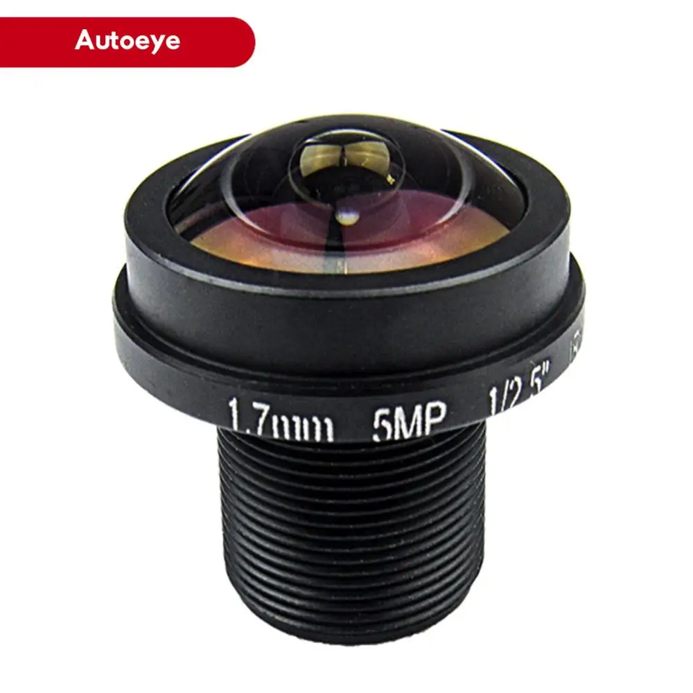 

1.7mm Fisheye Lens 5Megapixel For HD CCTV IP Camera M12 Mount 1/2.5" F2.0 180Degree Wide Angle Panoramic CCTV Lens