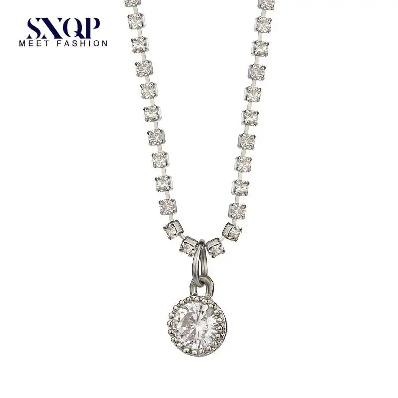 Summer Rhinestone-Encrusted Chain Zircon Necklace Cute Cute Style Cold Ascetic Pendant Elegant Accessories Simple Natural
Summer Rhinestone-Encrusted Chain Zircon Necklace Cute Cute Style Cold Ascetic Pendant Elegant Accessories Simple Natural