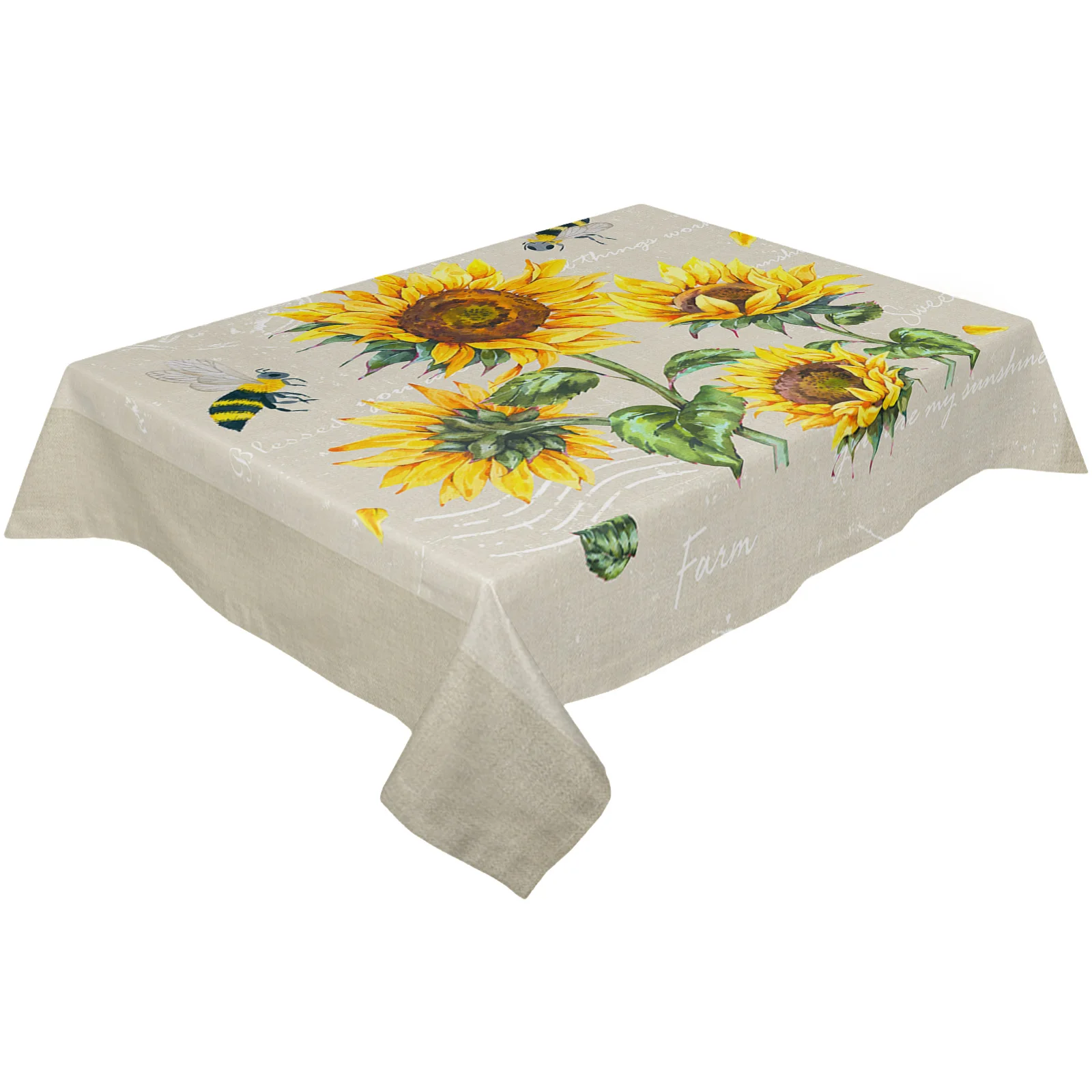 Скатерть в стиле ретро с подсолнухами и Пчелой, водонепроницаемая Декоративная скатерть для стола, для гостиной
Скатерть в стиле ретро с подсолнухами и Пчелой, водонепроницаемая Декоративная скатерть для стола, для гостиной