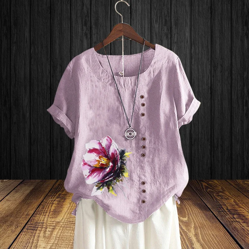 Retro Women's Summer New Casual Graphic Print Loose T-Shirt Round Neck Plus Size Short Sleeve Shirt Top
Retro Women's Summer New Casual Graphic Print Loose T-Shirt Round Neck Plus Size Short Sleeve Shirt Top