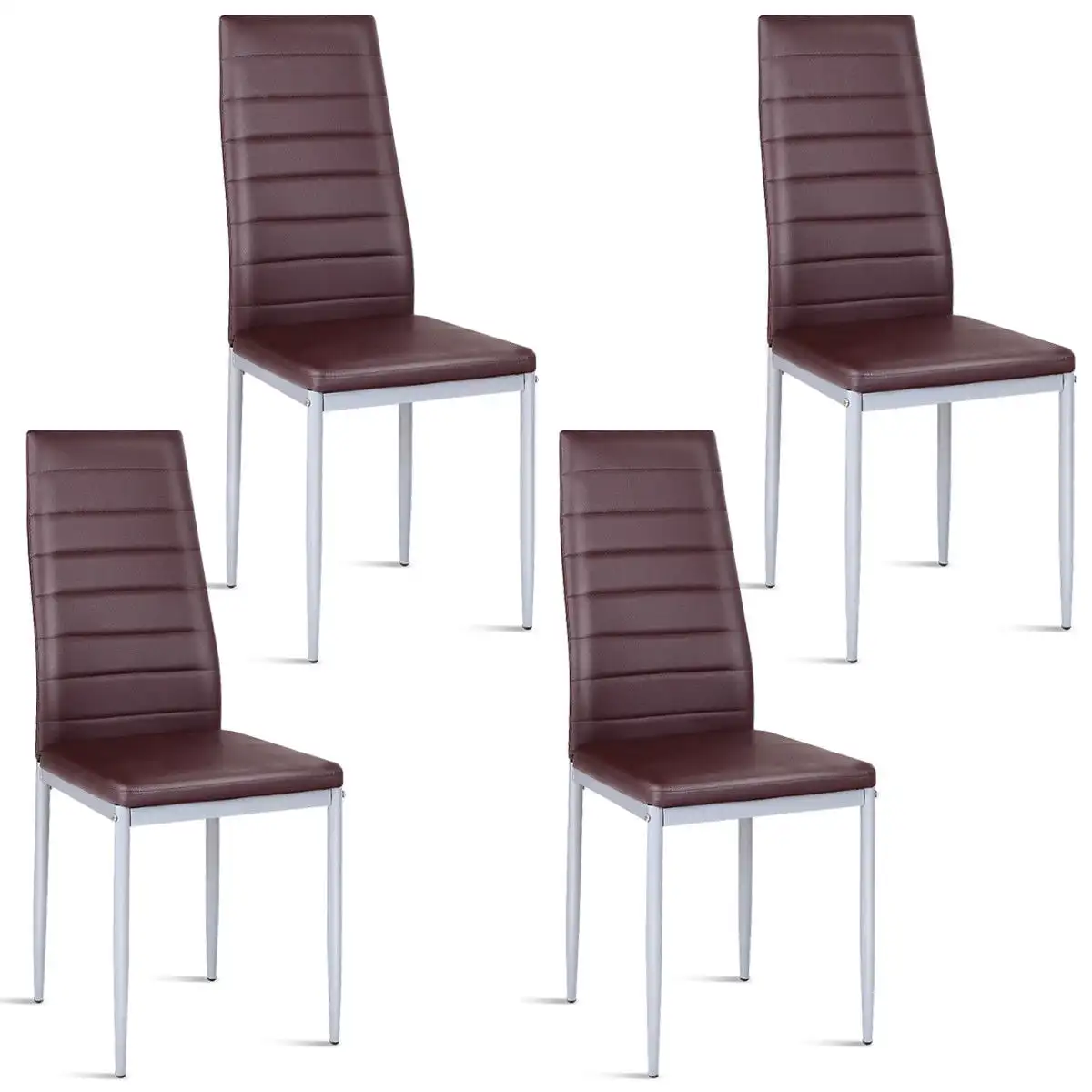 Costway Set of 4 PU Leather Dining Side Chairs Elegant Design Home Furniture Brown
Costway Set of 4 PU Leather Dining Side Chairs Elegant Design Home Furniture Brown