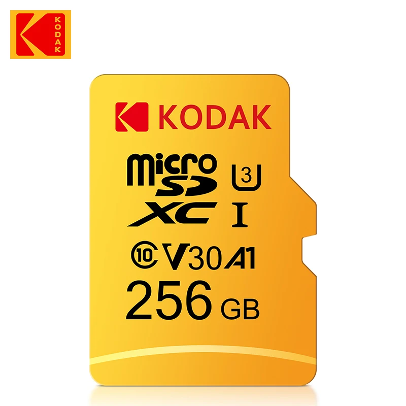 

100pcs Original Kodak Micro SD Card 256GB Class10 Memory Card 128GB 64GB V30 U3 cartao de memoria placa de videoCard