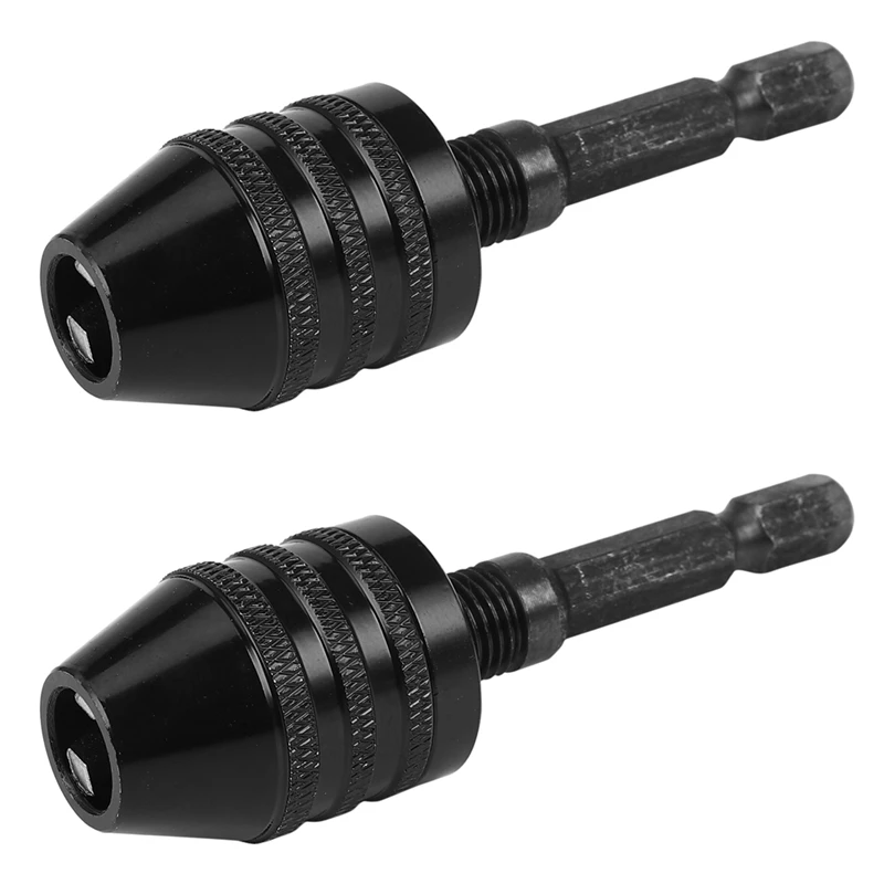 2Pcs 1/4 Inch Hex Shank Keyless Drill Chuck Quick Change Adapter Converter 0.3-6.5MM (Black)
2Pcs 1/4 Inch Hex Shank Keyless Drill Chuck Quick Change Adapter Converter 0.3-6.5MM (Black)