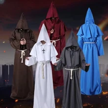 Ancient Costume Medieval Monk Clothing Monk Robe Wizard Clothing Priest Clothing Halloween Cos Costume