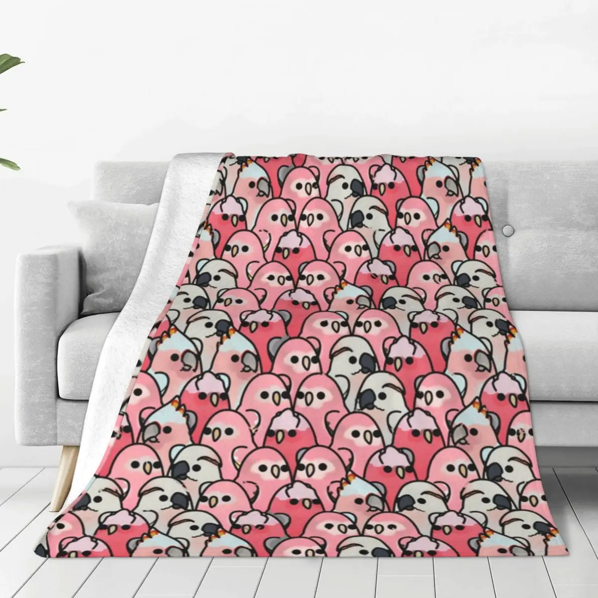 

Budgie Too Many Birds Pink Parrot Blankets Fleece Summer Portable Super Warm Throw Blanket for Home Car Plush Thin Quilt