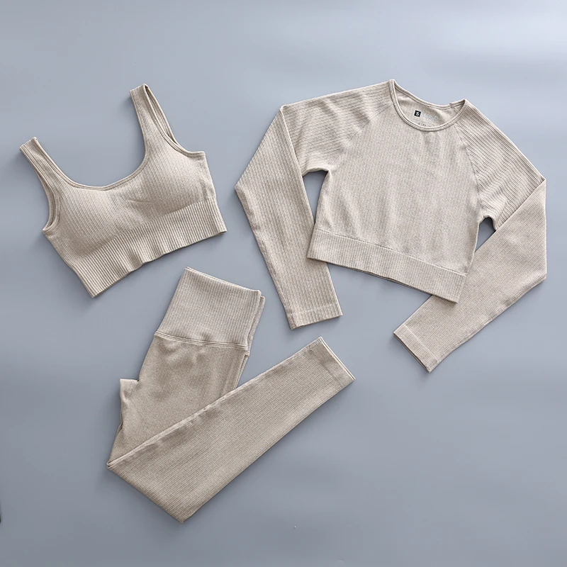 Women's Sportswear Yoga Set Workout Clothes Athletic Wear Sports Gym Legging Seamless Fitness Bra Crop Top Long Sleeve Yoga Suit
Women's Sportswear Yoga Set Workout Clothes Athletic Wear Sports Gym Legging Seamless Fitness Bra Crop Top Long Sleeve Yoga Suit
