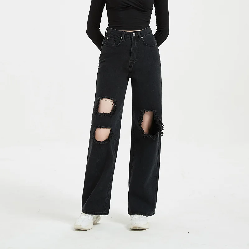 Vintage Ripped Hole Jeans Women Baggy Cut Out High Waist Denim Pants Summer Korean Streetwear Fashion Straight Wide Legs Jeans
Vintage Ripped Hole Jeans Women Baggy Cut Out High Waist Denim Pants Summer Korean Streetwear Fashion Straight Wide Legs Jeans