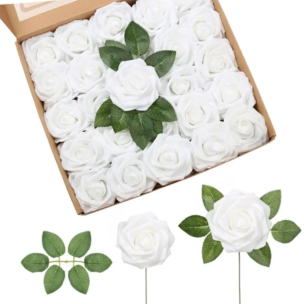 50Pcs Faux Foam Rose Faux Rose Flower Fake Rose with Stem DIY Wedding Bouquet Bridal Shower Centerpiece Floral Arrangement Party
50Pcs Faux Foam Rose Faux Rose Flower Fake Rose with Stem DIY Wedding Bouquet Bridal Shower Centerpiece Floral Arrangement Party