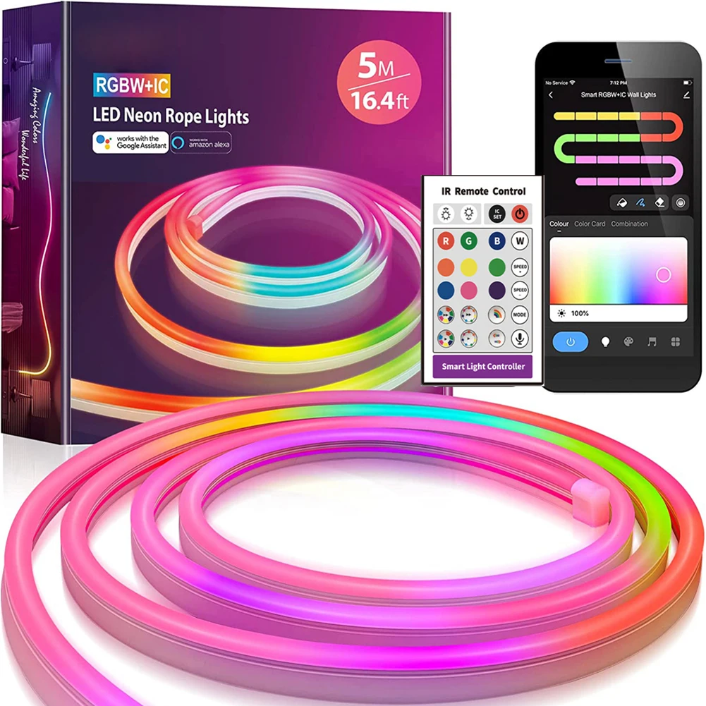 RGB Light Strip Tape Controllable DIY Color Changing Light Strip Dimmable Flexible Strip Light Intelligent for Home Decoration
RGB Light Strip Tape Controllable DIY Color Changing Light Strip Dimmable Flexible Strip Light Intelligent for Home Decoration