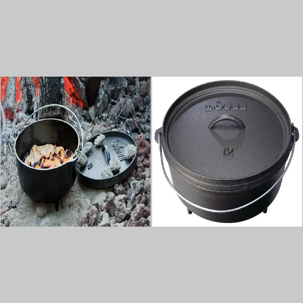 Fantastic 12" / 6 Quart Seasoned Cast Iron Camp Dutch Oven Cookware - Ideal for Camping, Backpacking & Outdoor Cooking.
Fantastic 12" / 6 Quart Seasoned Cast Iron Camp Dutch Oven Cookware - Ideal for Camping, Backpacking & Outdoor Cooking.