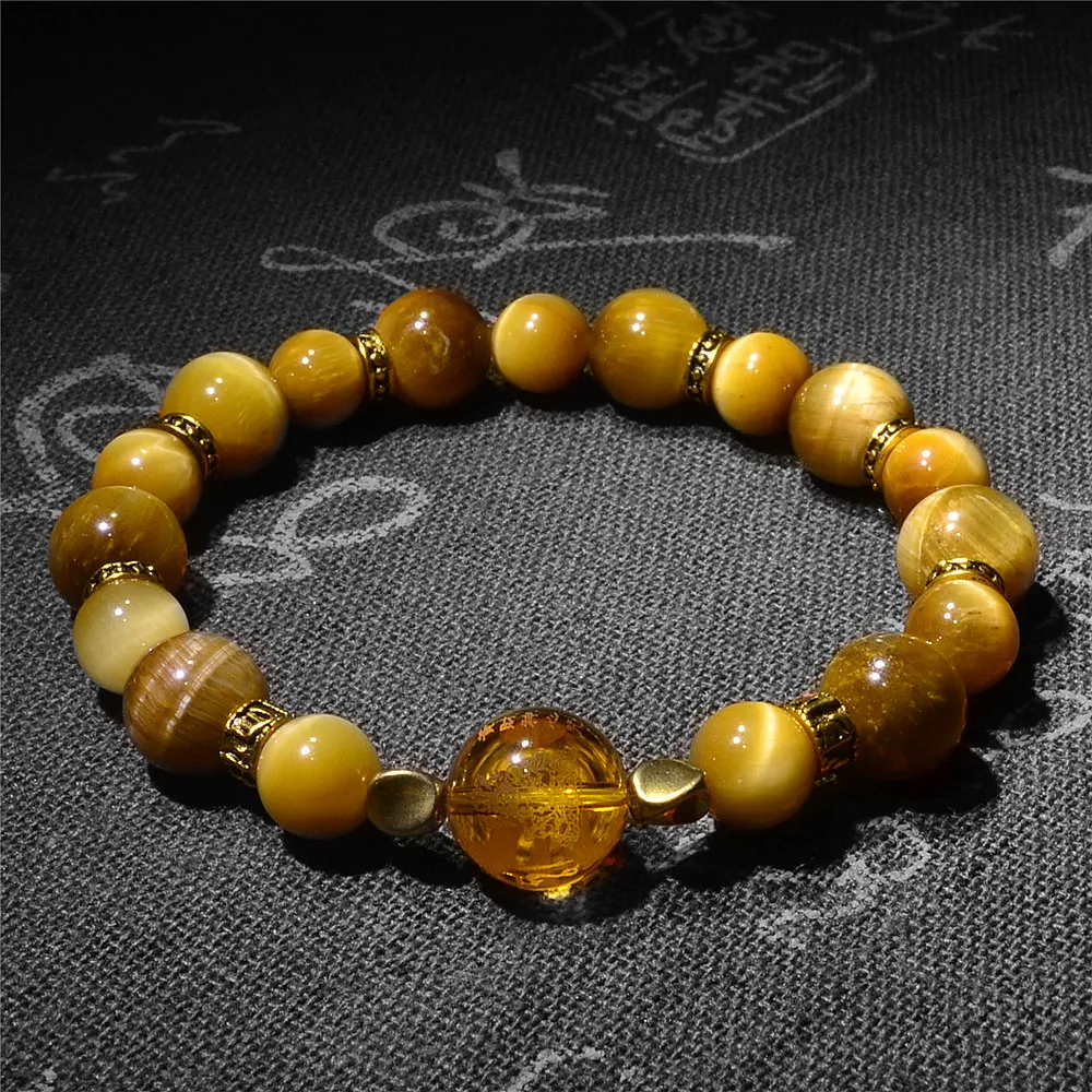 Feng Shui The God of Wealth Citrine Tiger Eye Bracelet for man and women Handmade good Lucky Amulet Natural Stone Jewelry
Feng Shui The God of Wealth Citrine Tiger Eye Bracelet for man and women Handmade good Lucky Amulet Natural Stone Jewelry
