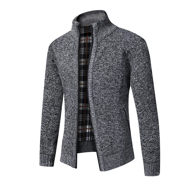 Winter Sweater Coat Fit Stand Collar Thick Warm Cardigan Man Fashion Knitted Solid Vintage Sweaters Faux Fur Wool Casual Jackets
Winter Sweater Coat Fit Stand Collar Thick Warm Cardigan Man Fashion Knitted Solid Vintage Sweaters Faux Fur Wool Casual Jackets