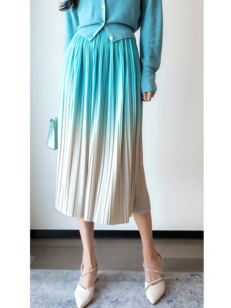 Gradient Pleated Midi Skirt Elastic Waist Women Summer Elegant Skirt 2023 New In
Gradient Pleated Midi Skirt Elastic Waist Women Summer Elegant Skirt 2023 New In