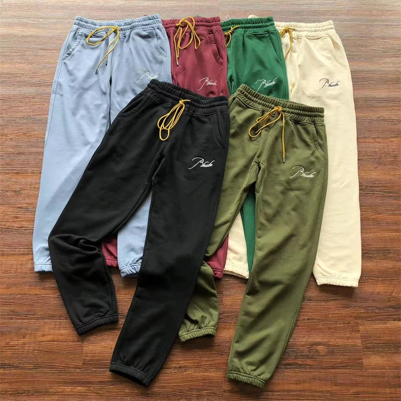 

Aggy Hosen Rhude Logo Embroidery Letter Sweatpants Men Women Harajuku Loose Drawstring Casual Pants Streetwear Joggers Men