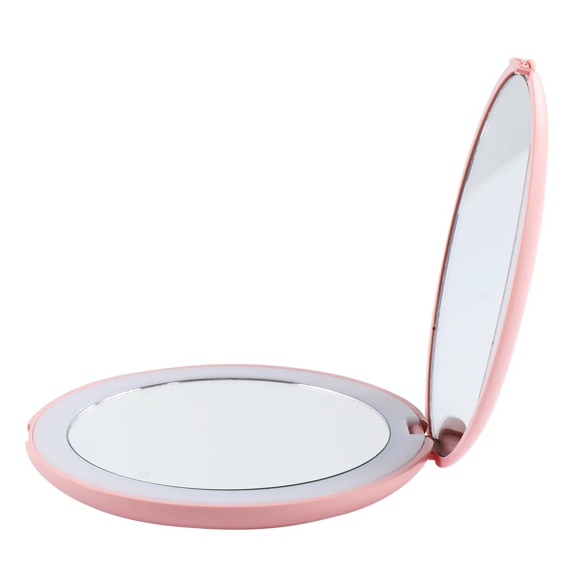 

10 Times Magnifying Makeup Mirror Folding Pocket LED Mini Round Aluminum Magnification Tool Travel Glass Mirrors