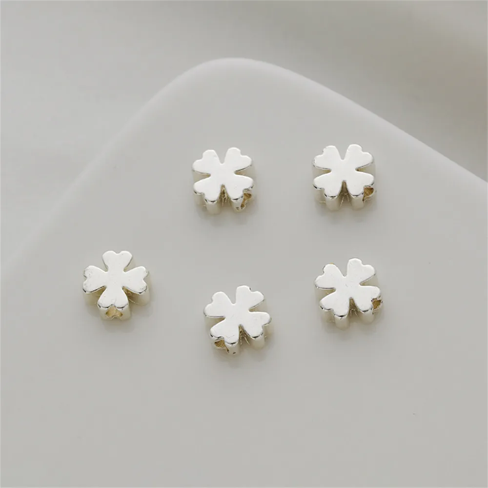 10pcs Silver Four-leaf Clover copper plated thick Silver beaded septe diy handmade bracelet Necklace Ornaments Accessories Silve
10pcs Silver Four-leaf Clover copper plated thick Silver beaded septe diy handmade bracelet Necklace Ornaments Accessories Silve