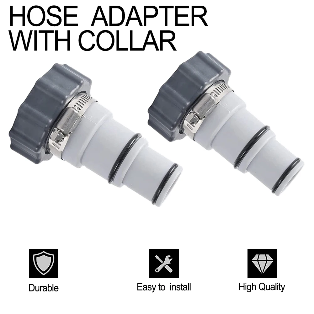 2/4pcs Threaded To Clamp Style Hose Adapter For Intex Pool Sets With 1.5 And 1.25-Inch Hoses Replacement Accessories
2/4pcs Threaded To Clamp Style Hose Adapter For Intex Pool Sets With 1.5 And 1.25-Inch Hoses Replacement Accessories