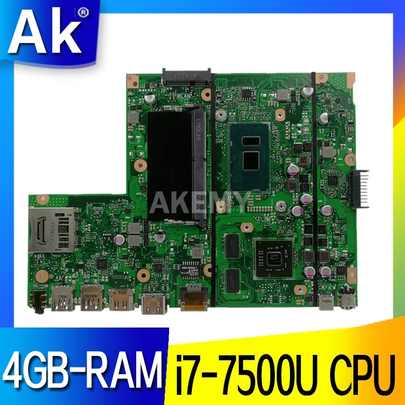 Материнская плата Akemy X540UP для ноутбука X540UP X540U A540U R504U F540U, материнская плата i7-7500U, процессор 4GB-RAM
Материнская плата Akemy X540UP для ноутбука X540UP X540U A540U R504U F540U, материнская плата i7-7500U, процессор 4GB-RAM