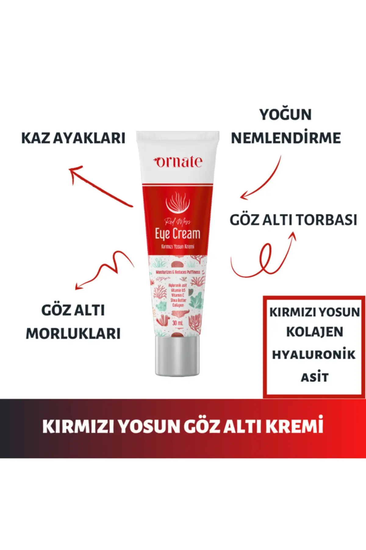 100% Original And Effective - Red Seaweed Eye Contour Cream Anti Age Wrinkle, Bruise, Anti-Puffiness 30 ml
100% Original And Effective - Red Seaweed Eye Contour Cream Anti Age Wrinkle, Bruise, Anti-Puffiness 30 ml