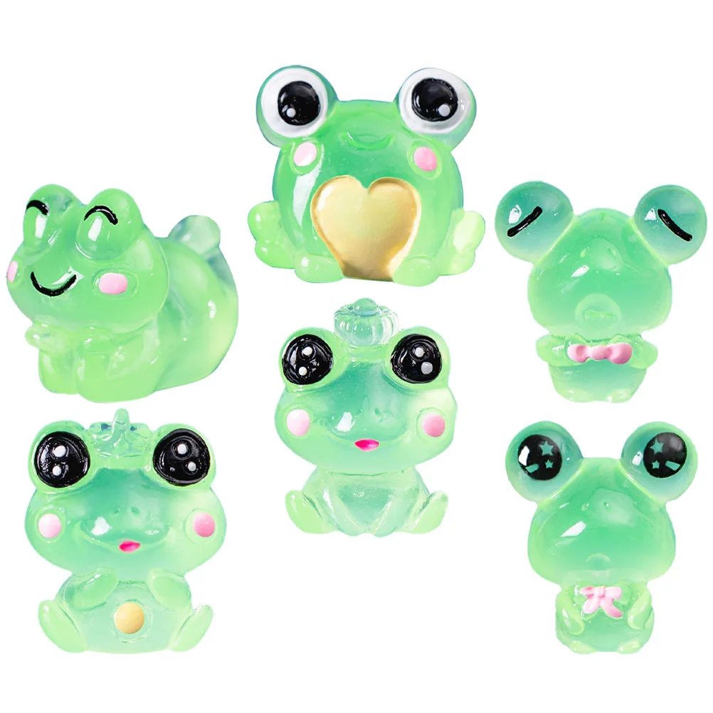 6pcs Glow In The Dark Frog Statues Miniature Resin Craft Small Frog Micro Frog Decors
6pcs Glow In The Dark Frog Statues Miniature Resin Craft Small Frog Micro Frog Decors