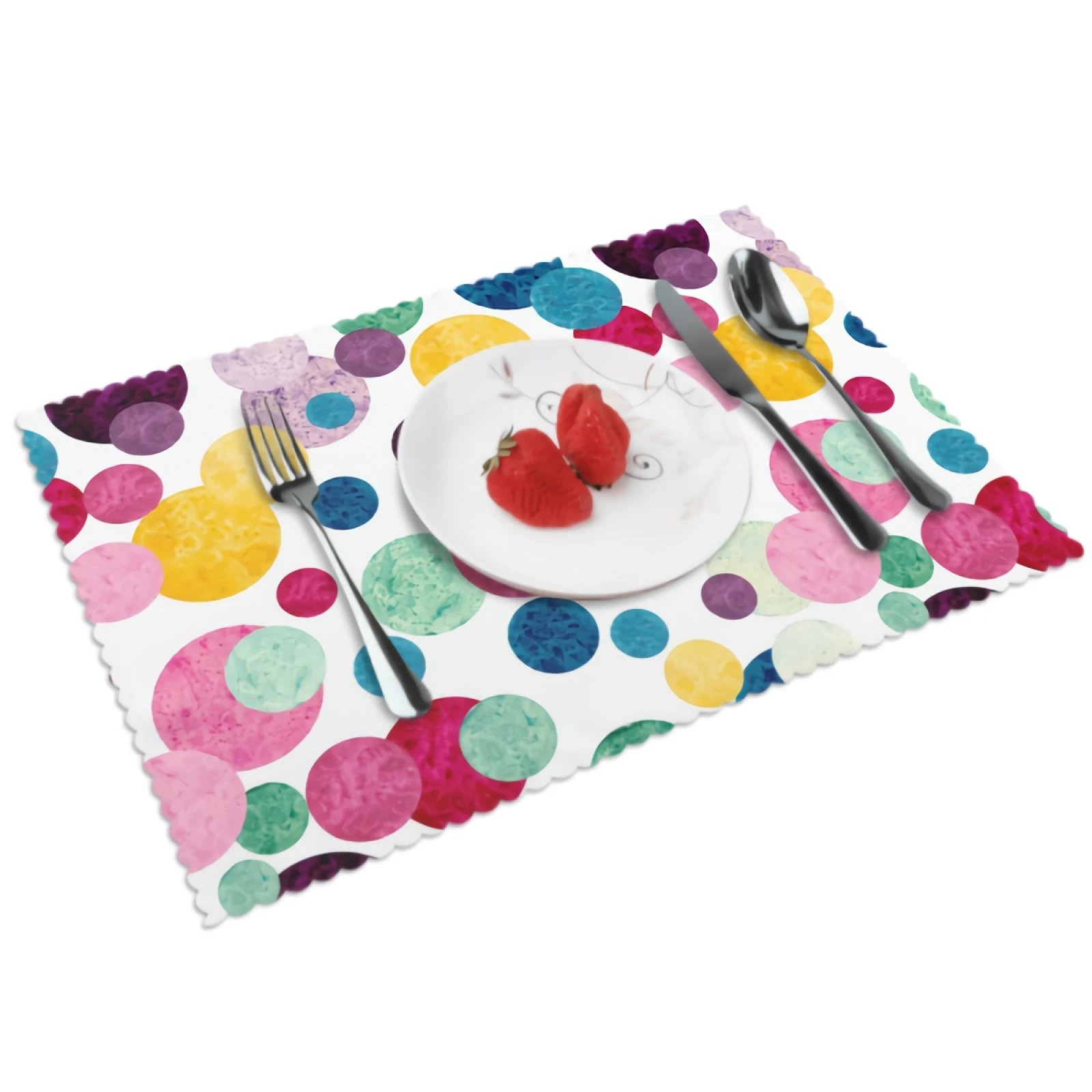 Colorful Round Dots Placemats Wave Point Placemat Set of 4 Heat-Resisting Non Slip Table Mats Polyeste Place Mats
Colorful Round Dots Placemats Wave Point Placemat Set of 4 Heat-Resisting Non Slip Table Mats Polyeste Place Mats