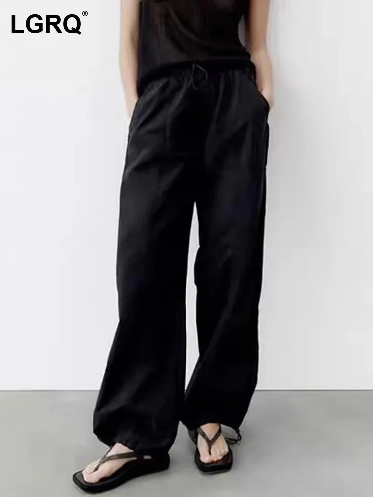 LGRQ 2023 Autumn Fashion Solid Color Loose Straight Casual Pants Women's Elegant Stretch Waist Wide Leg Trendy Trousers 19Z1281
LGRQ 2023 Autumn Fashion Solid Color Loose Straight Casual Pants Women's Elegant Stretch Waist Wide Leg Trendy Trousers 19Z1281