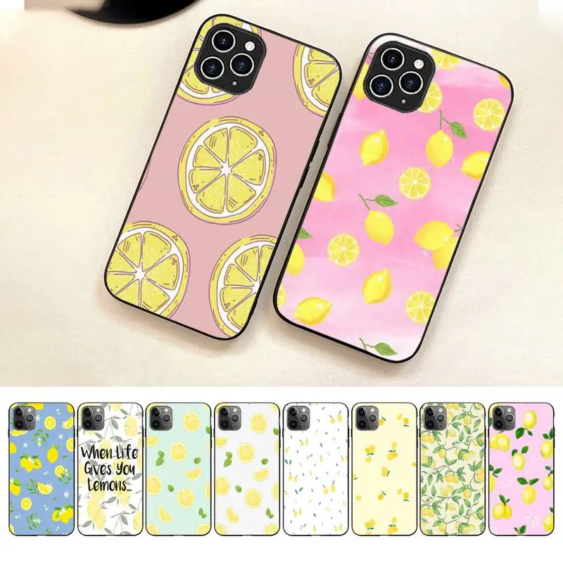 

Summer Green Leaves Fruit Lemon Phone Case For Iphone 7 8 Plus X Xr Xs 11 12 13 14 Se2020 Mini Pro Max Case