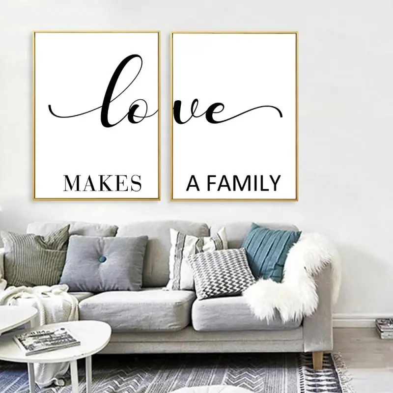 Minimalist Black and White Canvas Painting Love Word Makes A Family Quote Nordic Poster HD Print Wall Art Living Room Home Decor
Minimalist Black and White Canvas Painting Love Word Makes A Family Quote Nordic Poster HD Print Wall Art Living Room Home Decor