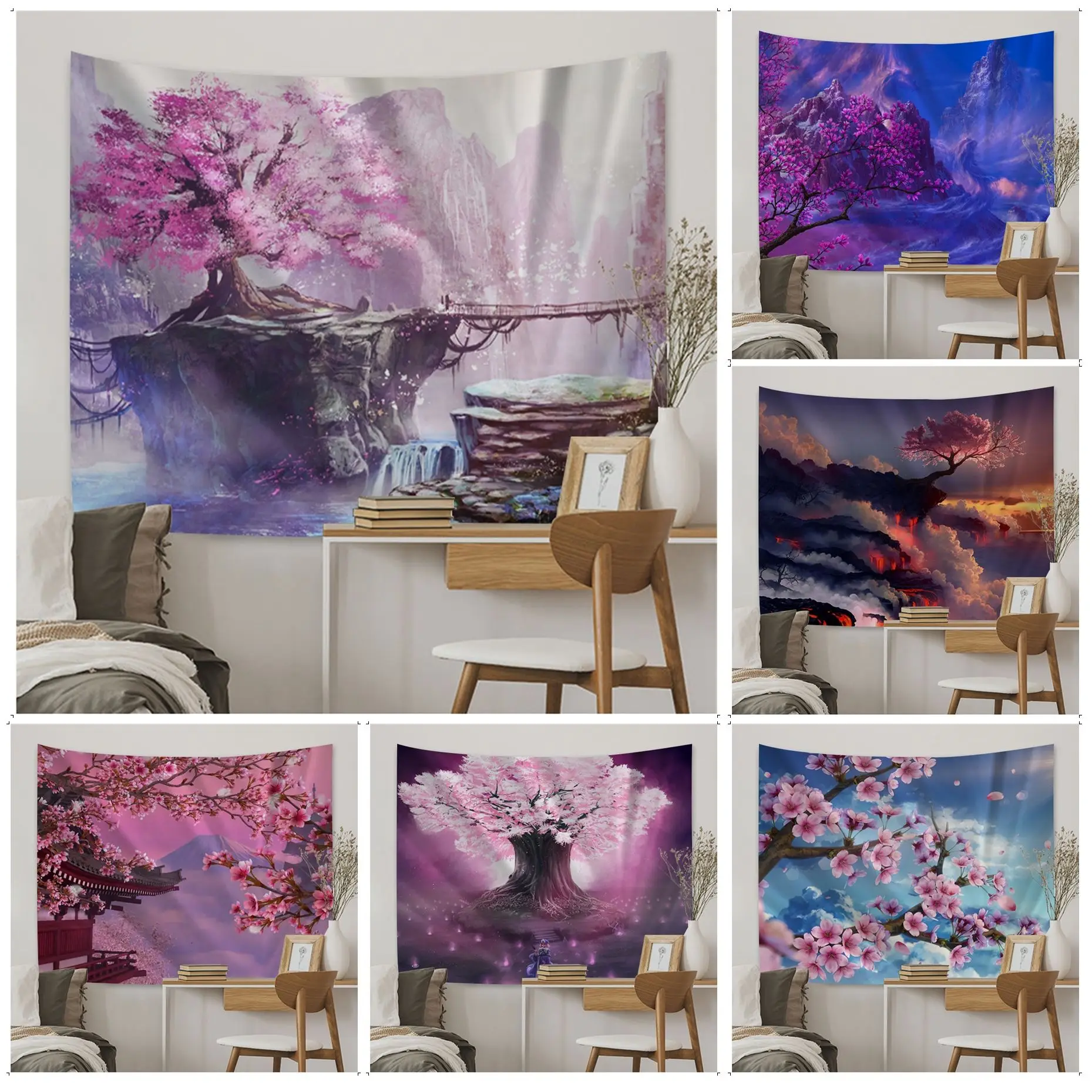 Cherry Blossom Flower Anime Tapestry Home Decoration hippie bohemian decoration divination Home Decor
Cherry Blossom Flower Anime Tapestry Home Decoration hippie bohemian decoration divination Home Decor