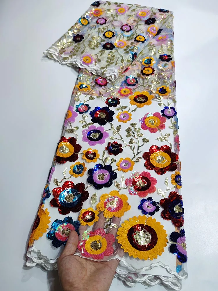 Colorful Sequin Flowers African Tulle Lace Fabric 2022 High Quality French Mesh Lace Fabric With Sequins Nigerian Lace Fabrics
Colorful Sequin Flowers African Tulle Lace Fabric 2022 High Quality French Mesh Lace Fabric With Sequins Nigerian Lace Fabrics