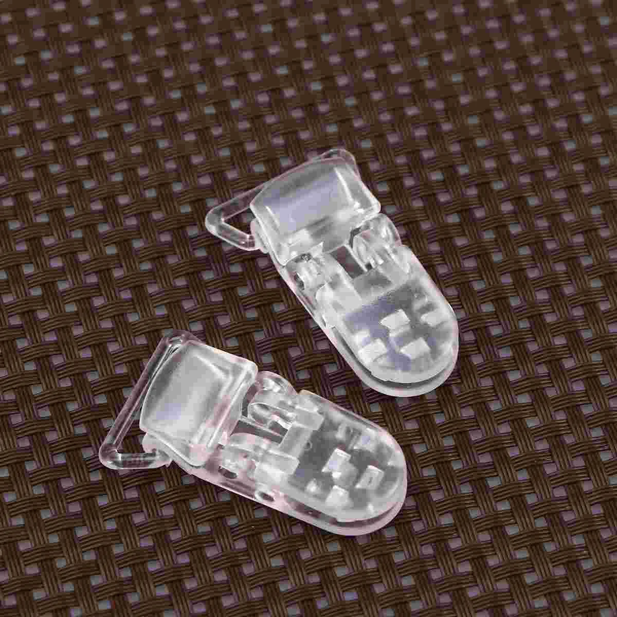 

25 Pieces Clear Silicone Pacifier Clips Suspender Snap Pacifier Holders with Gripping Suspender Clips with Gripping for