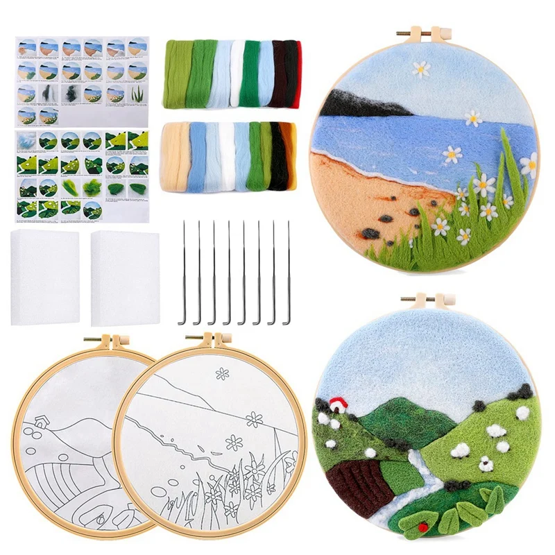 Needle Felting Kit Felt Supplies For Beginners With Wool,Felting Needles,Finger Cot, Felt Cloth, Foam Table, Photo Frame Set
Needle Felting Kit Felt Supplies For Beginners With Wool,Felting Needles,Finger Cot, Felt Cloth, Foam Table, Photo Frame Set