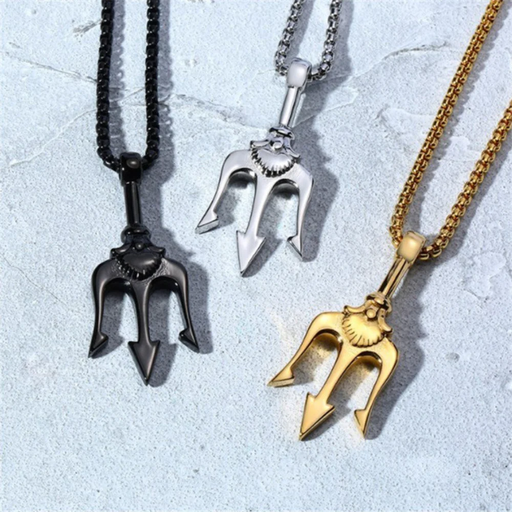 Original European and American senior Fashion design Haiwang Trident male domineering hip-hop pendant stainless steel necklace
Original European and American senior Fashion design Haiwang Trident male domineering hip-hop pendant stainless steel necklace