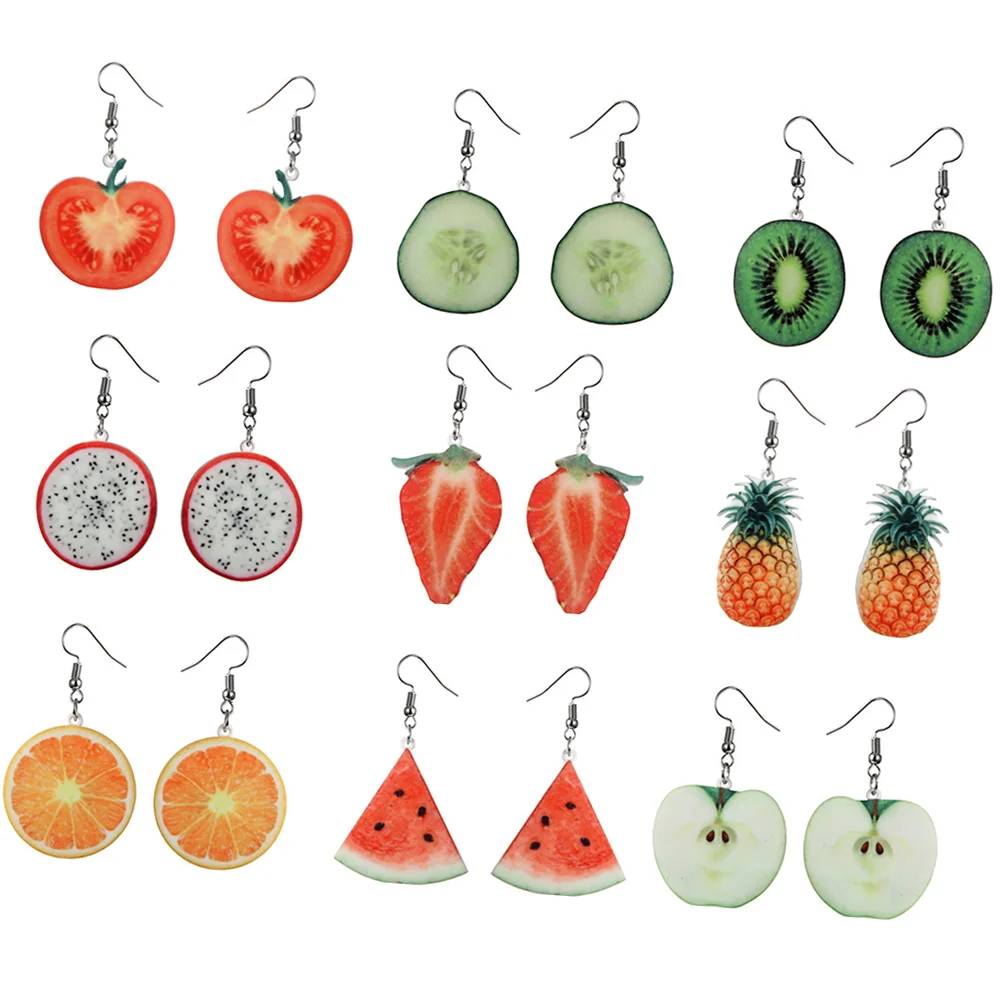 

Earrings Dangle Strawberry Drop Earring Fruit Ear Women Gifts Watermelon Orange Party Christmas Jewelry Holiday Favors Decor