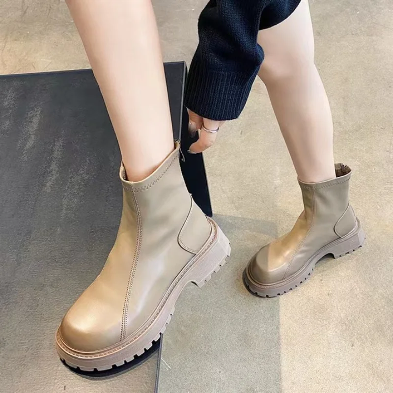 Fashion Boots Women Chelsea Flat Heel Zipper Round Head Punk Riding Boots Women Rock Boots Women Boots Zapatos De Mujer
Fashion Boots Women Chelsea Flat Heel Zipper Round Head Punk Riding Boots Women Rock Boots Women Boots Zapatos De Mujer