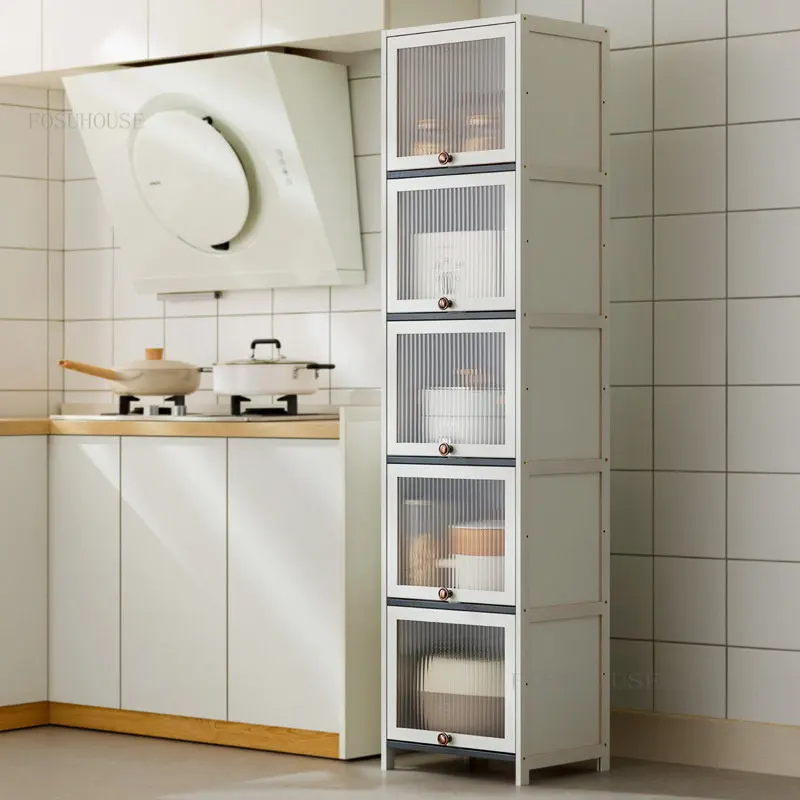 

Напольная кухонная полка, многослойные шкафы для хранения в микроволновой печи, Современные Простые кухонные шкафы с откидной дверцей, кухонная мебель Z