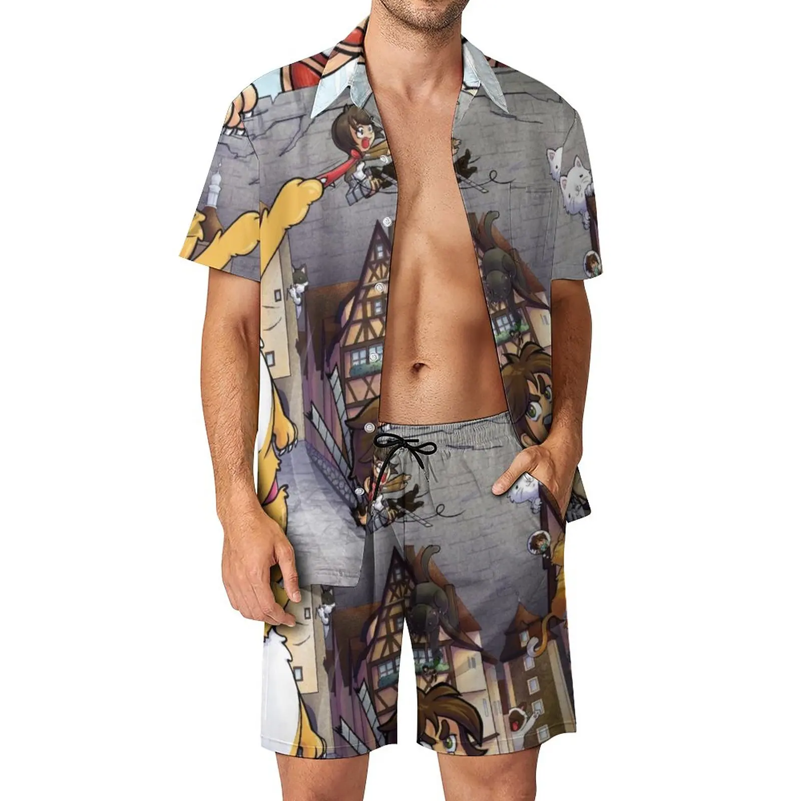 Japanese Anime Print Men Sets Attack on Kitten Casual Shorts Summer Trending Outdoor Shirt Set Short Sleeve Big Size Suit Gift
Japanese Anime Print Men Sets Attack on Kitten Casual Shorts Summer Trending Outdoor Shirt Set Short Sleeve Big Size Suit Gift