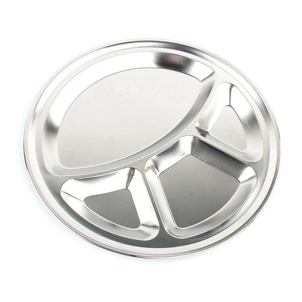Dinner Plate Stainless Steel 4 Grids Divided Dinner Plate Dish Round Students Grid Lunch Tray Kitchen Accessories
Dinner Plate Stainless Steel 4 Grids Divided Dinner Plate Dish Round Students Grid Lunch Tray Kitchen Accessories