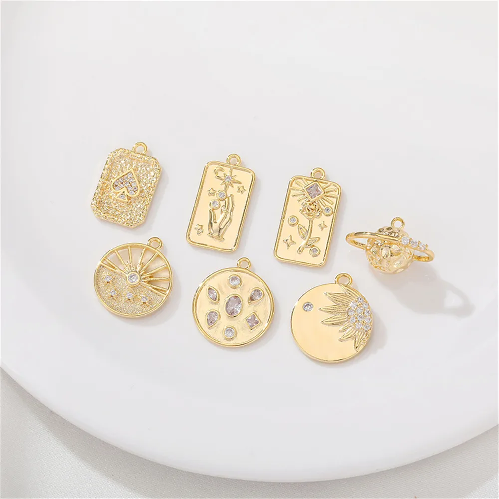1pcs 14K Gold Color Micro Set Zircon Planet Sun Pendant Handmade DIY Bracelet Necklace Ear Jewelry Material Accessories
1pcs 14K Gold Color Micro Set Zircon Planet Sun Pendant Handmade DIY Bracelet Necklace Ear Jewelry Material Accessories