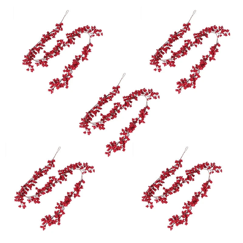 New-5Pcs 5.9 Ft Christmas Red Berry Garland Artificial Burgundy Red Pip Christmas Garland
New-5Pcs 5.9 Ft Christmas Red Berry Garland Artificial Burgundy Red Pip Christmas Garland