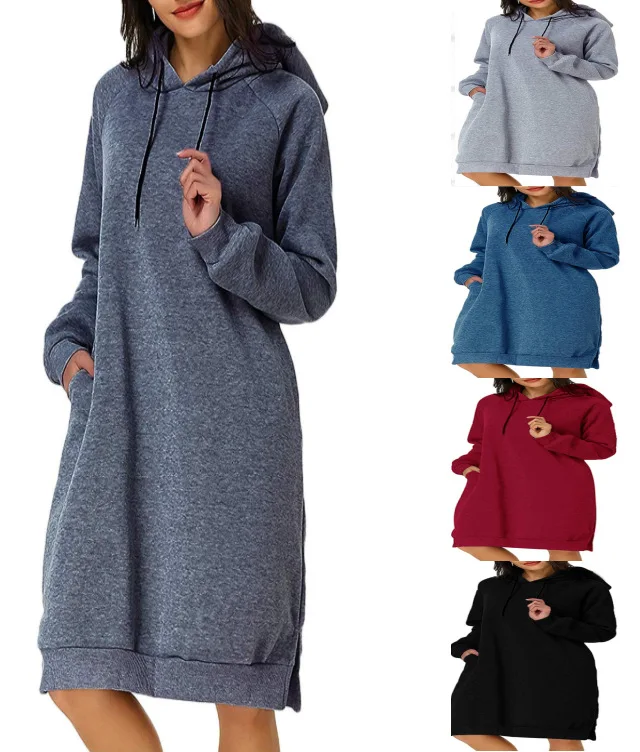 S-2XL Women's Sweatshirt Dress Solid Long Split Hooded Dress Spring Clothes Solid Long Sleeve Casual Pullovers Tops
S-2XL Women's Sweatshirt Dress Solid Long Split Hooded Dress Spring Clothes Solid Long Sleeve Casual Pullovers Tops