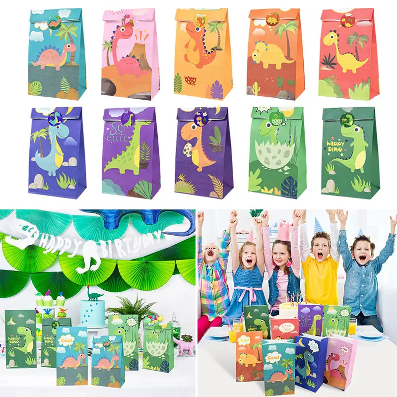 12pcs Dinosaur Favor Gift Paper Bag Cartoon Dinosaur Pattern Candy Gift Package Bag With Stickers Kids Birthday Party Decoration
12pcs Dinosaur Favor Gift Paper Bag Cartoon Dinosaur Pattern Candy Gift Package Bag With Stickers Kids Birthday Party Decoration